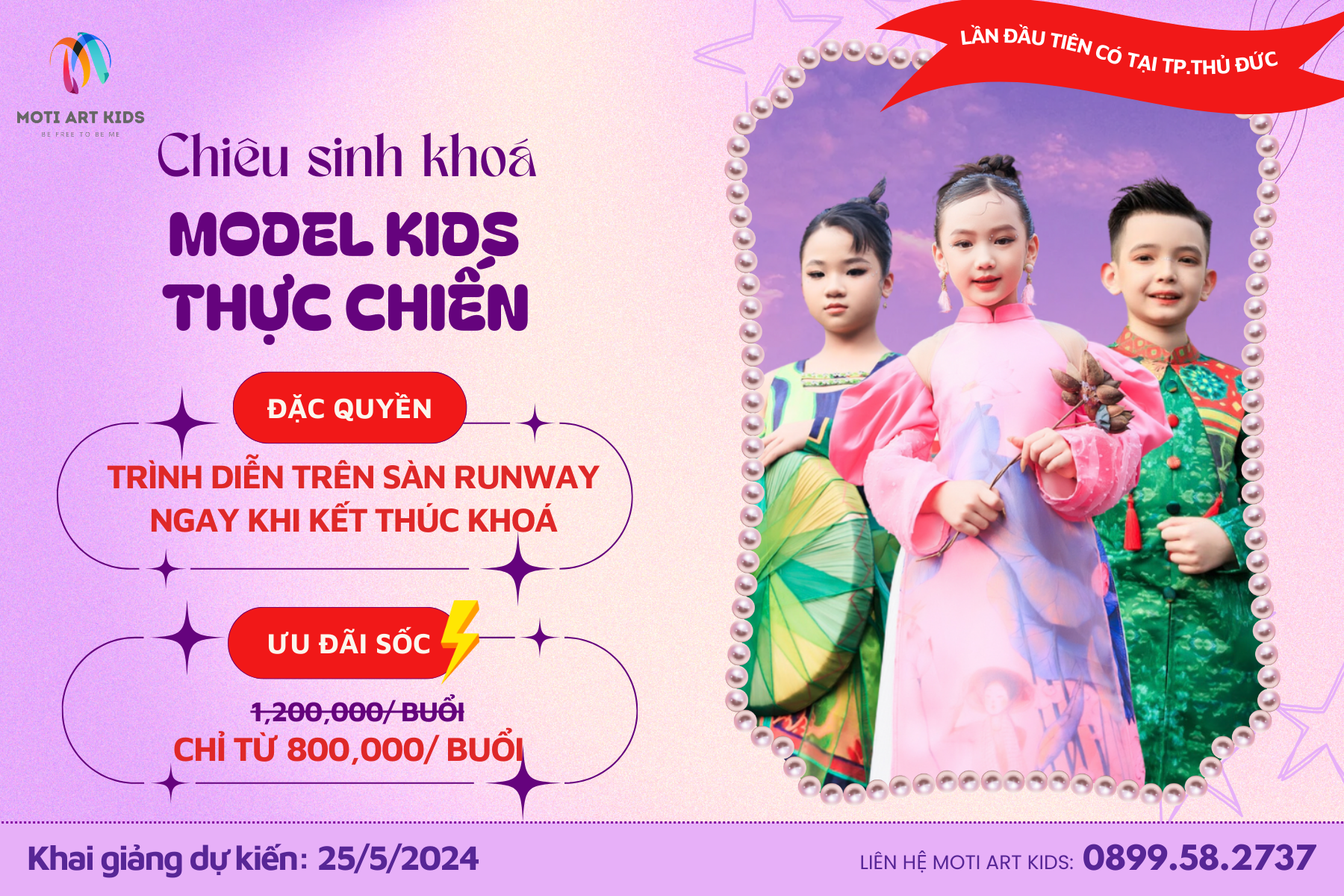 chiêu sinh khoá model kids thực chiến